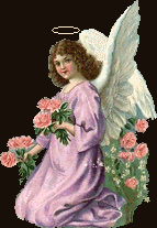 Image gif de une ange avec des fleurs