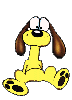 Image gif de chien jaune