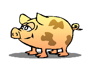 Image gif de cochon jaune avec des taches marons
