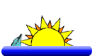 Image gif de dauphin et soleil