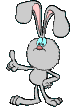 Image gif de lapin gris avec de grandes oreilles