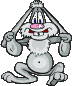 Image gif de lapin qui tire sur ses grandes oreilles