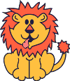 Image gif de lion qui tire la langue