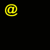 Image gif de arobase jaune qui se deplace en diagonale