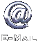 Image gif de arobase metalise qui tourne avec le texte E Mail