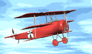 Image gif de viel avion rouge de guerre