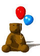 Image gif de ours en peluche avec des ballons