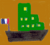 Image gif de bateau avec un drapeau francais