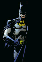 Image gif de Batman et son logo qui clignotte dans le ciel