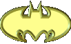 Image gif de logo batman jaune 3D qui tourne