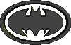 Image gif de logo batman noir sur fond blanc