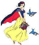 Image gif de blanche neige avec des oiseaux 