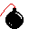 Image gif de bombe avec une meche rouge