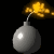Image gif de bombe en 3D sur fond noir