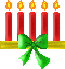 Image gif de 5 bougies et un ruban vert