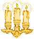 Image gif de chandelier avec 3 bougies