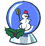 Image gif de boule de neige avec bonhomme de neige qui se balance