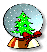 Image gif de boule de neige avec un dessin de sapin de noel