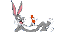 Image gif de Bugs Bunny allonge  mange une carotte