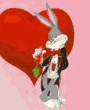 Image gif de Bugs Bunny avec un enorme coeur