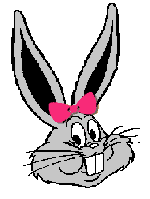 Image gif de Bugs Bunny avec un noeud rose