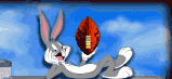 Image gif de Bugs Bunny joue avec un ballon de football americain