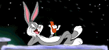 Image gif de Bugs Bunny mange une carotte la nuit