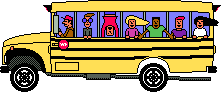 Image gif de bus scolaire avec des ecoliers