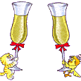 Image gif de deux flutes de champagne