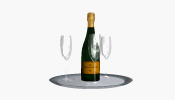 Image gif de du champagne avec trois verres