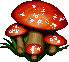 Image gif de 4 champignons rouges