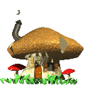 Image gif de maison en forme de champignon