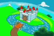 Image gif de chateau entoure d eau