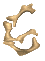 Image gif de le chiffre 6 avec des os