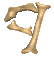 Image gif de le chiffre 9 avec des os