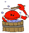 Image gif de crabe qui prend un bain
