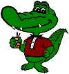 Image gif de crocodile avec un pull