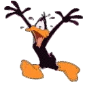 Image gif de Daffy Duck transpire et est effraye