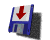 Image gif de disquette avec une fleche rouge