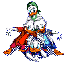 Image gif de Donald avec ses 3 neveux