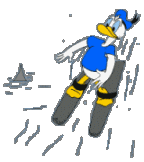 Image gif de Donald fait du ski nautique