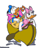 Image gif de donald et daisy en canoe