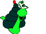 Image gif de escargot vert fluo