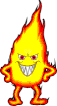 Image gif de personnage en forme de flamme