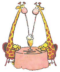 Image gif de deux girafes a table