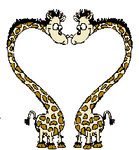 Image gif de deux girafes en forme de coeur