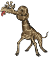 Image gif de girafe avec un noeud dans le cou