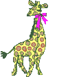 Image gif de girafe avec un noeud papillon