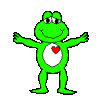 Image gif de grenouille avec un coeur