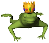 Image gif de grenouille avec une couronne